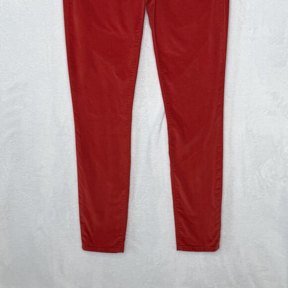 Gap 1969 Women's Red Corduroy Slim Leg Pants Size 26r Holiday Legging Low Rise - Picture 6 of 15